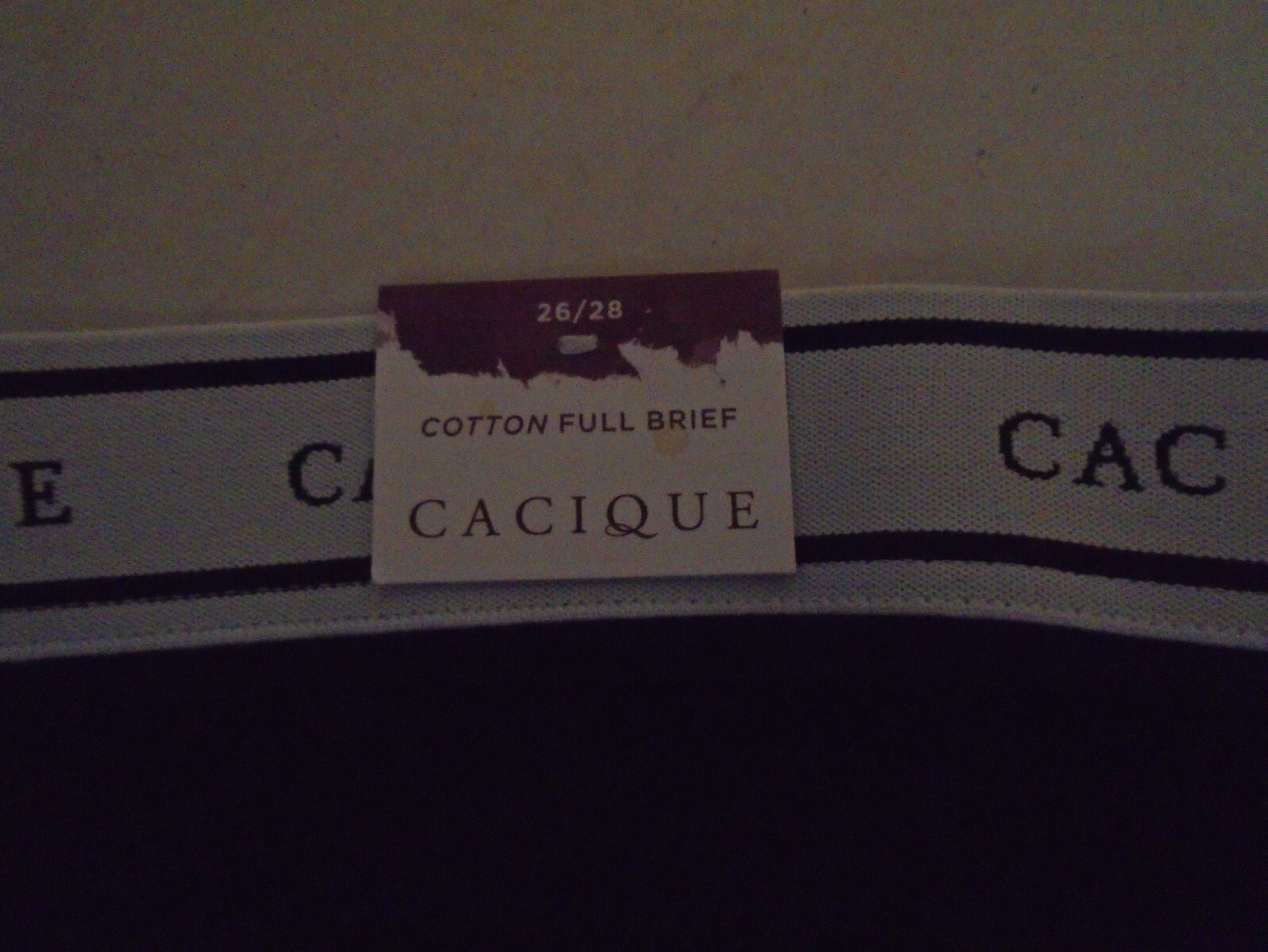 BNWT Cacique Cotton 95% spandex 5% Full Brief Black panties Women 26/28