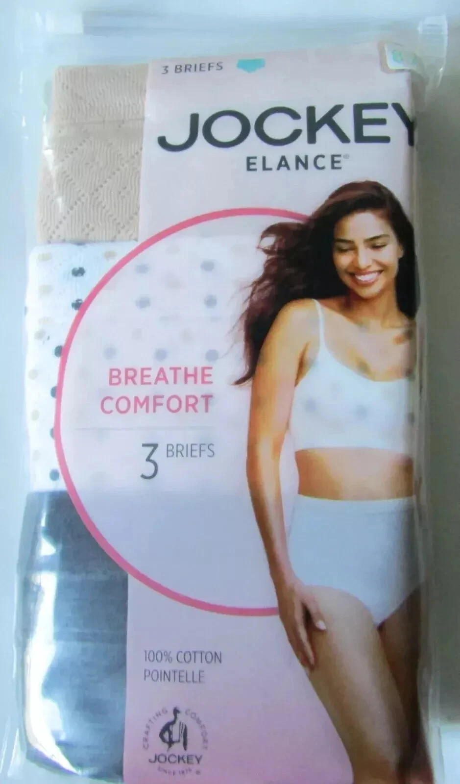 Jockey Elance 100% Cotton Pointelle Breathe Brief Underwear – Women’s Size 8 New