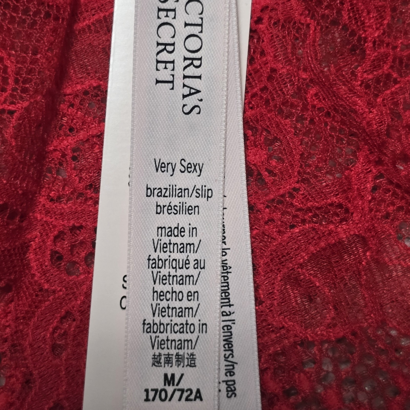 Victoria’s Secret Bombshell Shine Strap Brazilian Crotchless Panty Medium