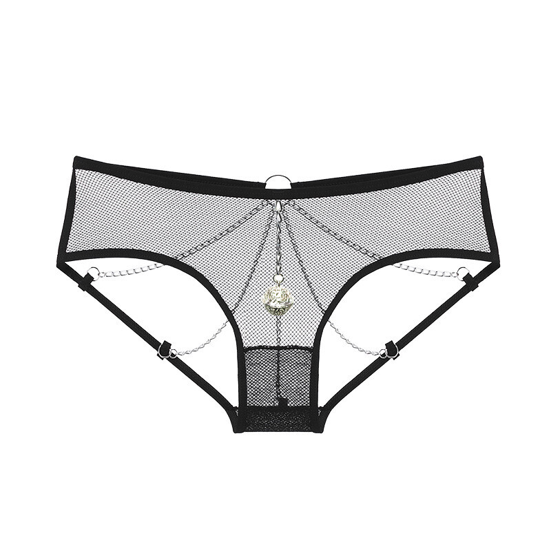 Sexy Womens Cheeky Crotchles Panties Chain See Through Brief Underwear Lingeries