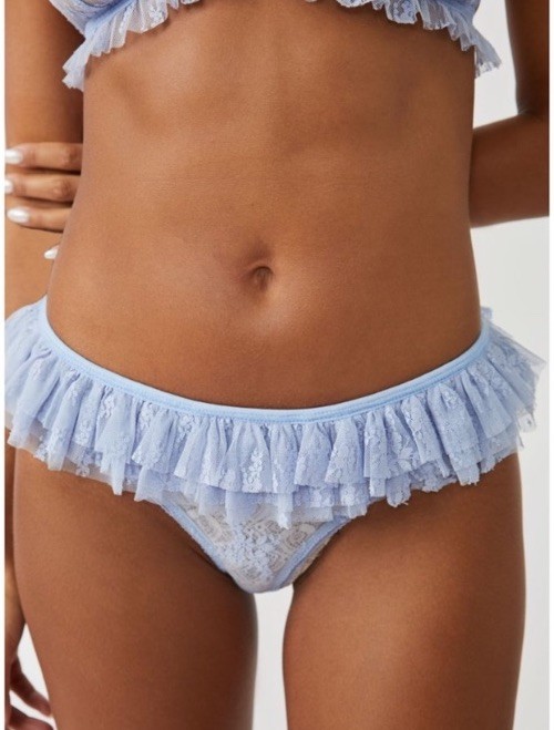 Free People Intimacy Feeling Frilly Thong Size XS NWT