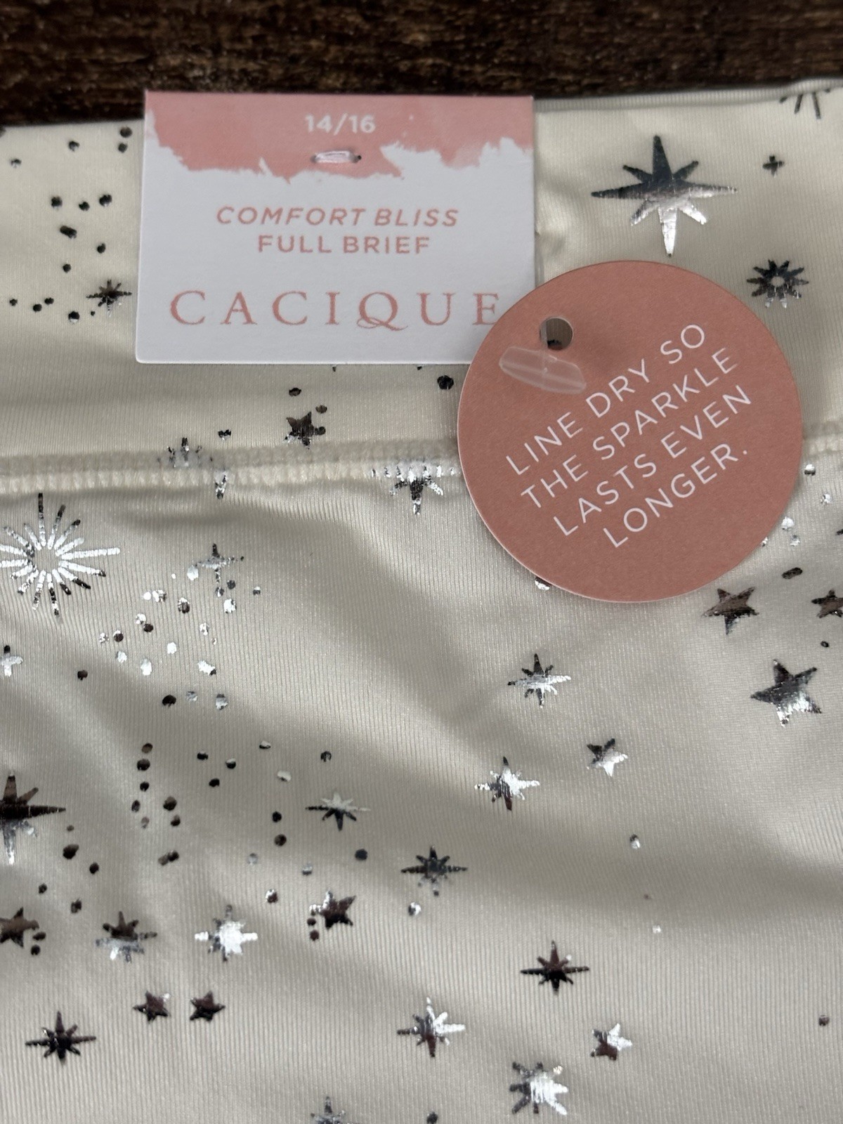 Plus Sz 14/16 Lane Bryant Cacique Comfort Bliss Full Brief Panty Cream Silver