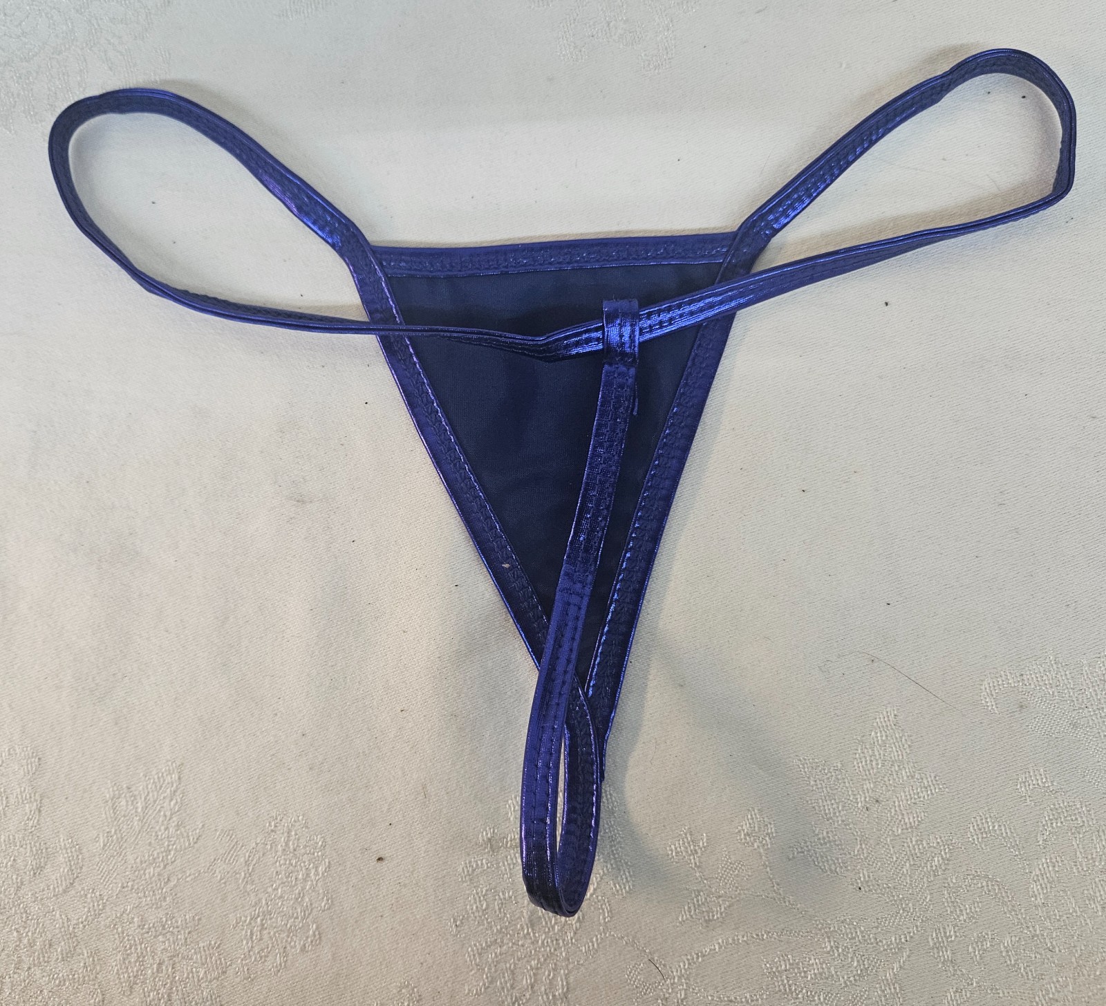 NIP Metallic Blue G-String Panties Size XS-S Skimpy Stripper Panties