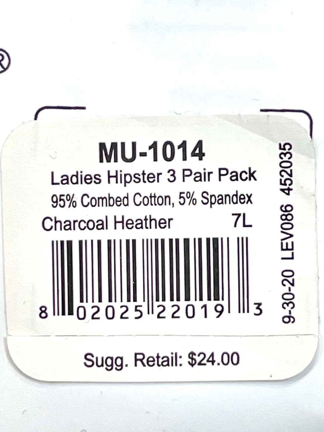 NWT 2-Pack Memoi Women’s L Combed Cotton Basic Hipster Panties MU-1014 Black