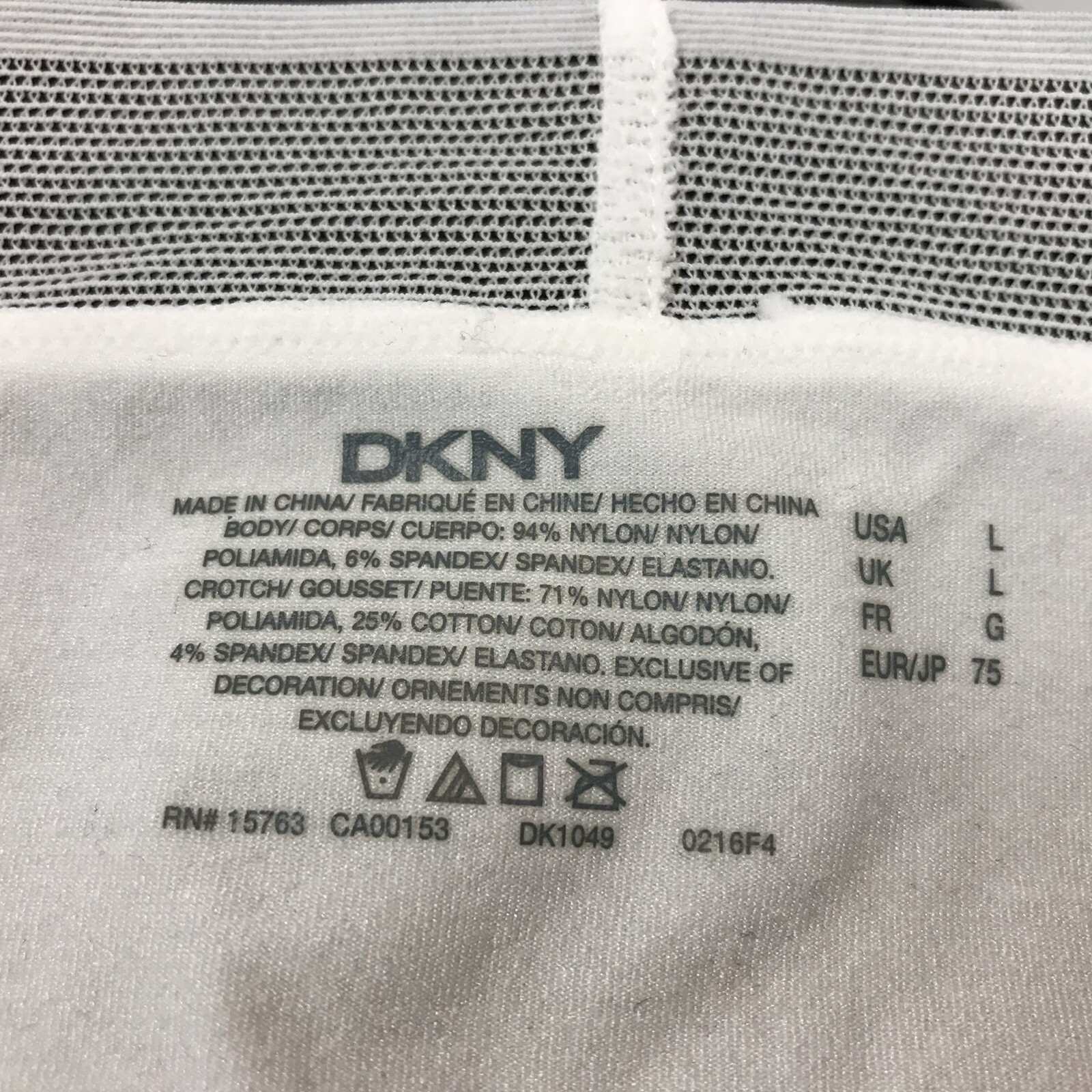 Plus Size Ladies DKNY White Logo Bikini Briefs UK Size L BNWT