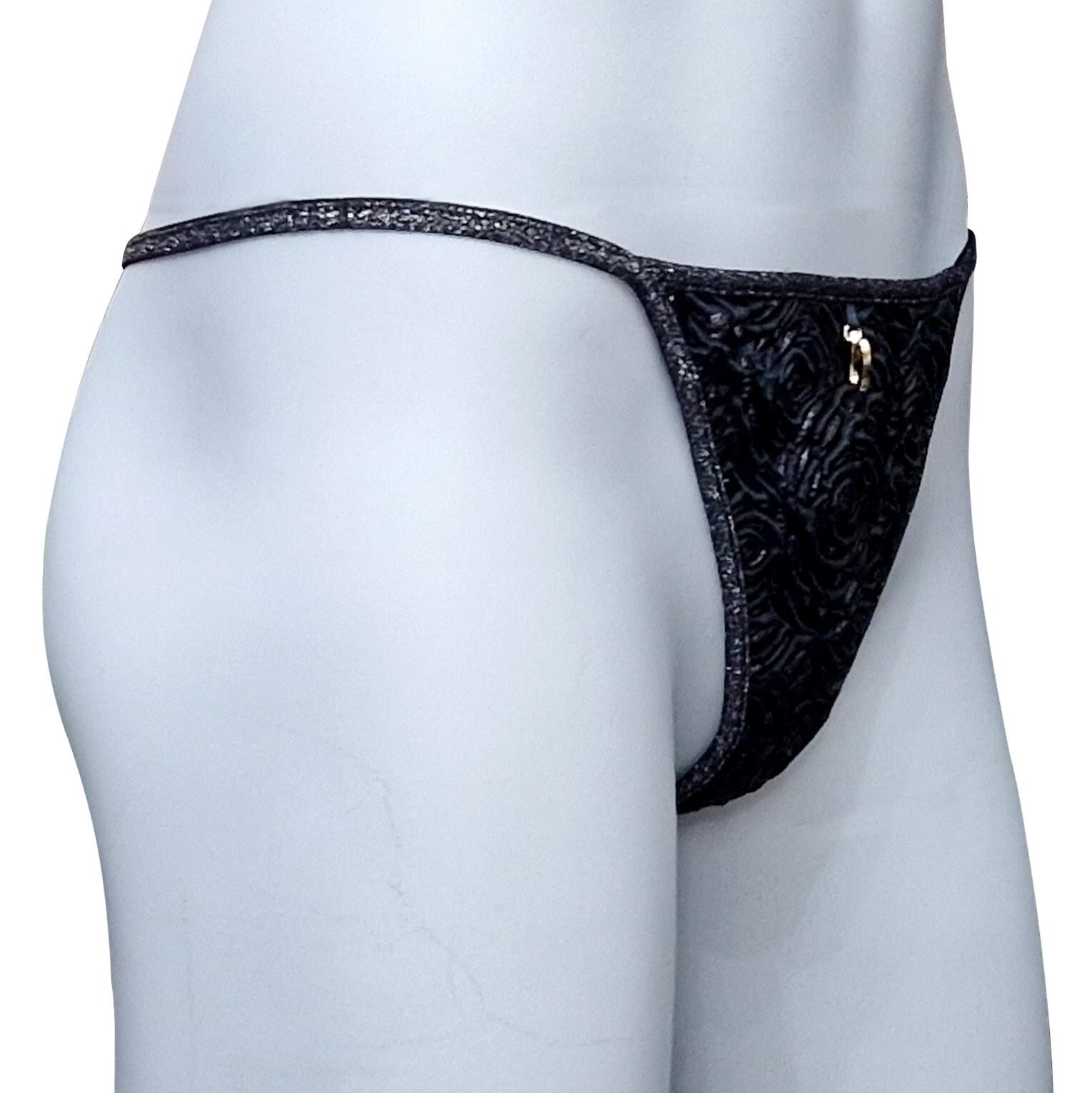 SCRUMPIES OF MAYFAIR 1 Pair Ladies Red Devil Black Thong Knickers UK 10 (2)