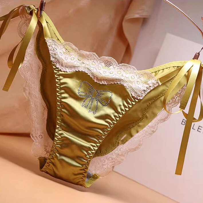 1/6 Pack Lot Womens Lady Sexy Satin Panties Lace Brief Undies Tie String Bikinis
