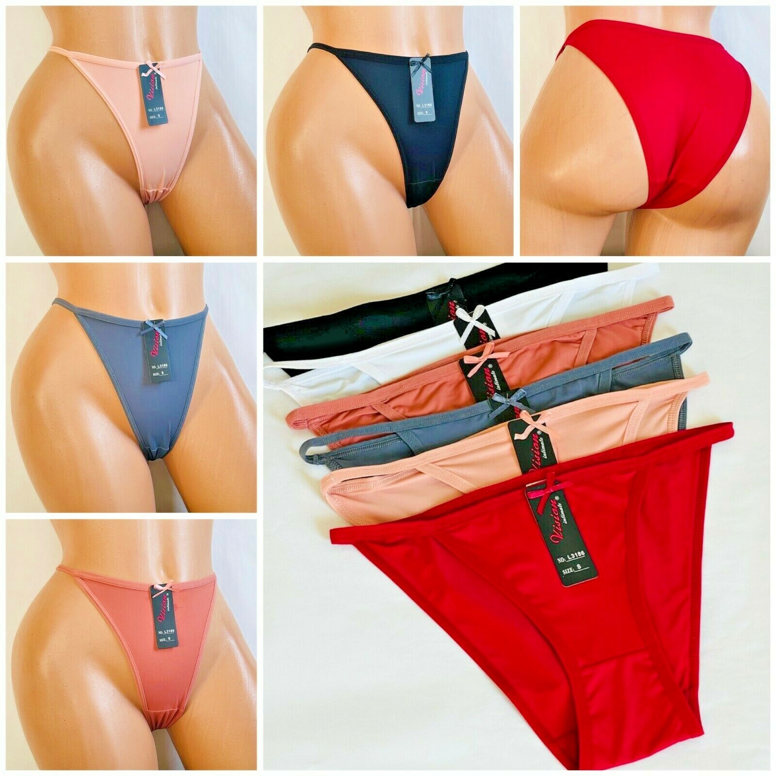 6-12 Bikini Cheeky Long leg High Cut Underwear Seamless Panties Undies 3186 S-XL