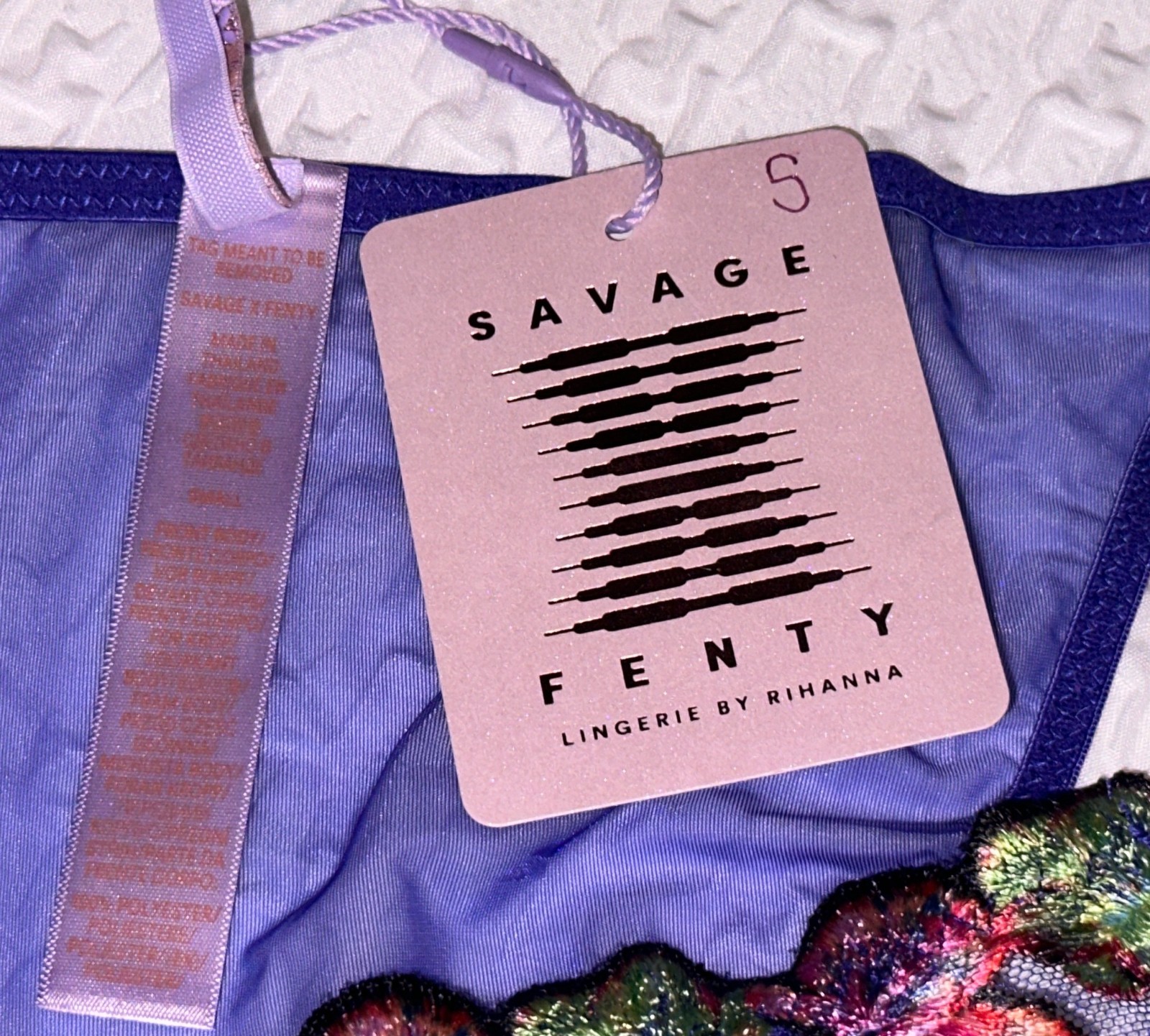 SAVAGE X FENTY Western Wildflower Blue Green String Bikini Panty Womens S 5 M 6