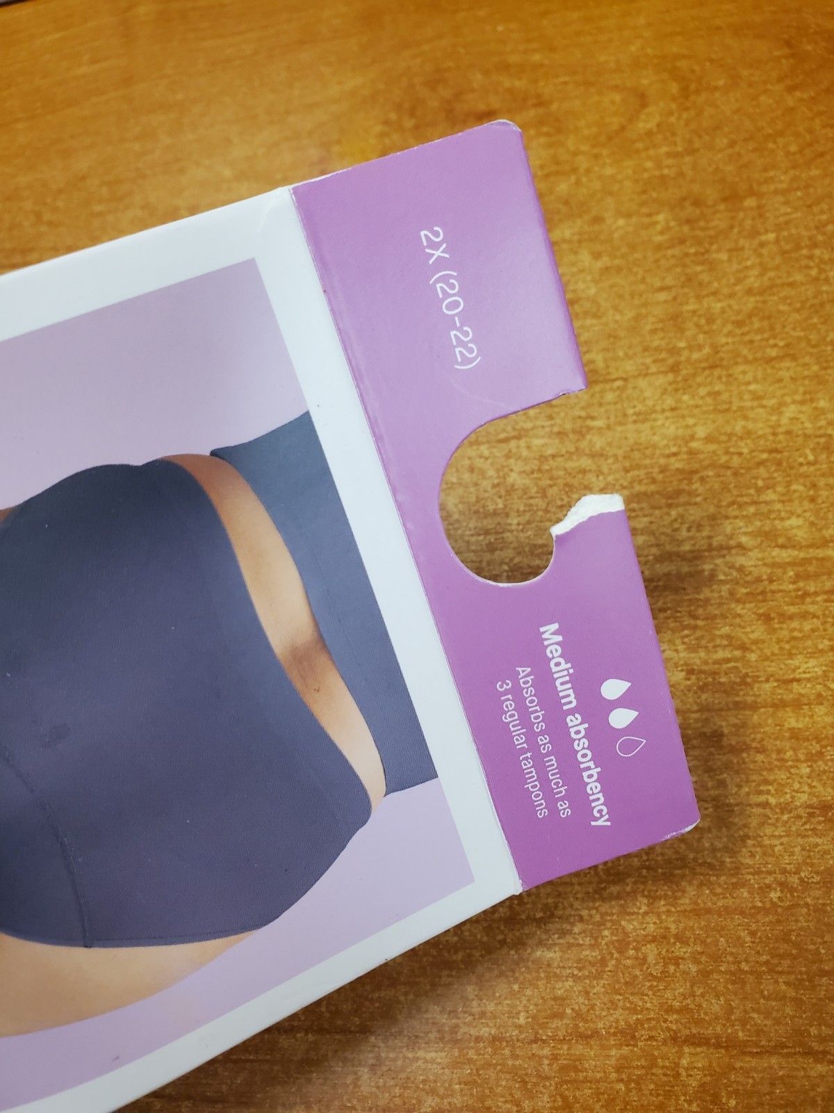 Auden Period Underwear Womens XL Gray Seamless Bikini Med. Absorbency DAMG E11E
