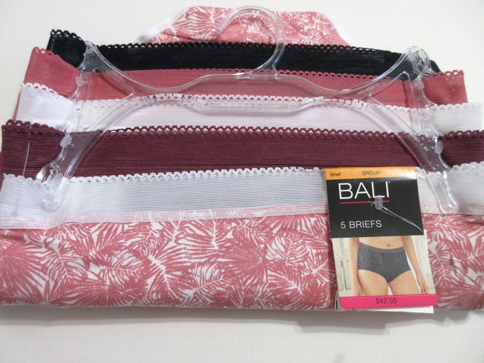 Bali 5-Pair BRIEF Panty underwear Cotton Style DRCL61 multicolor Women~ L/7 $42
