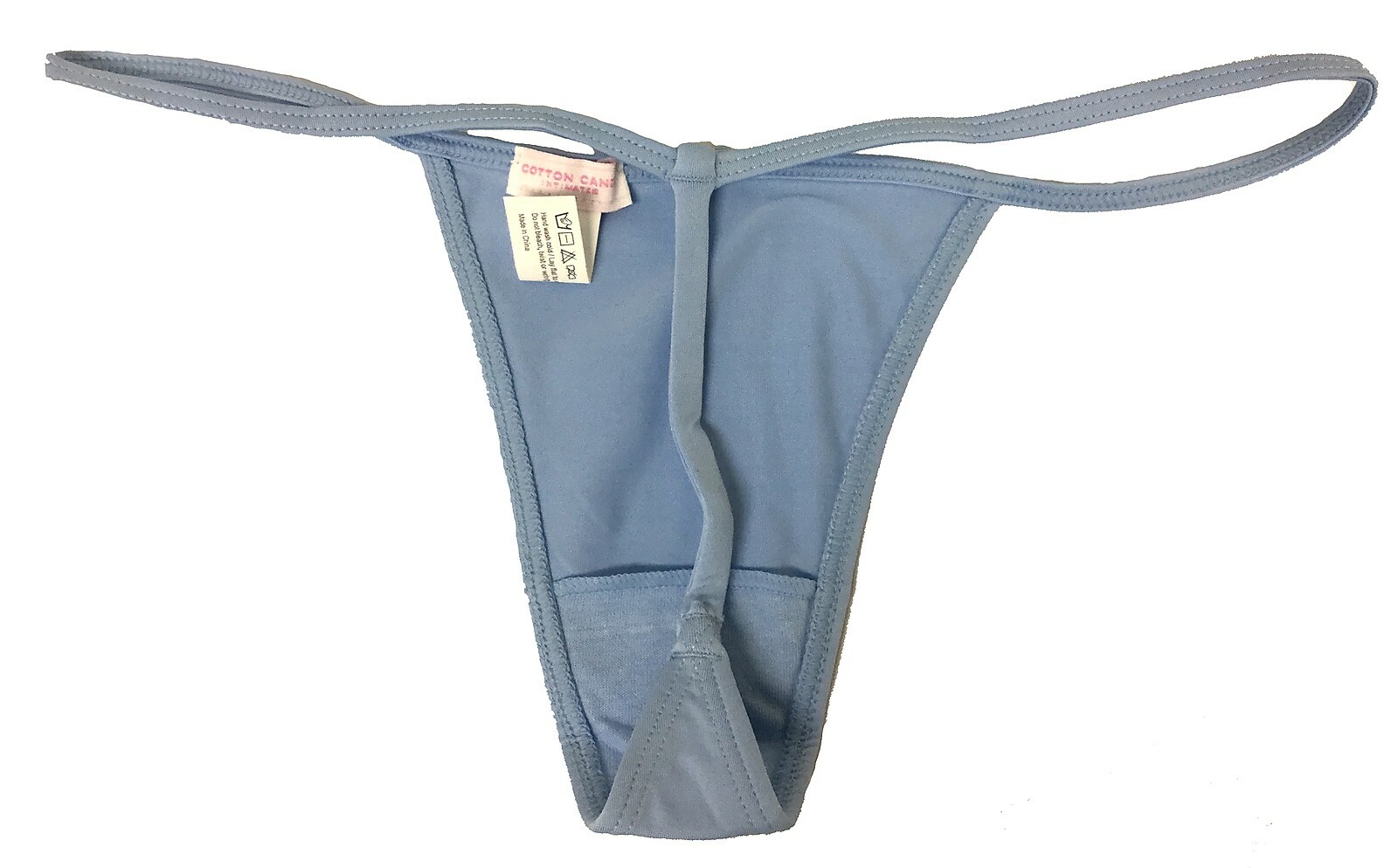 Cotton Candy Intimates Women’s Ye Micro Lowrise String Bikini Thong Panties Blue