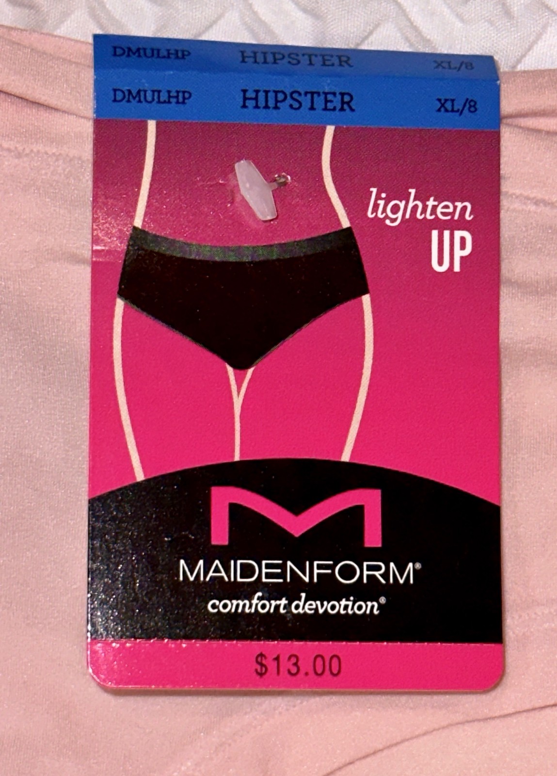 MAIDENFORM Comfort Devotion Lighten Up Pale Pink Hipster Panty Womens S M XL 2XL