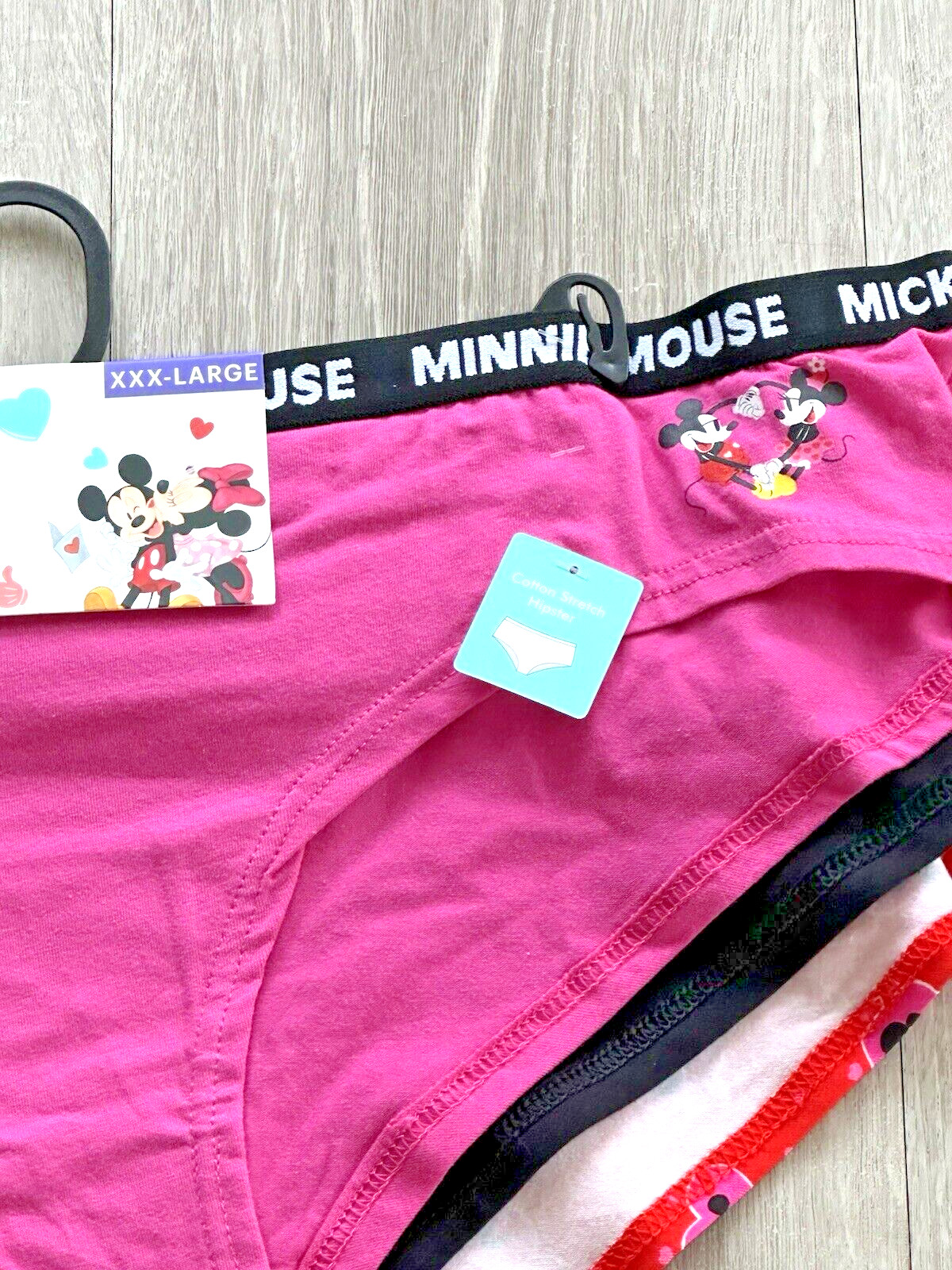 Disney 3-Pack Women’s Mickey & Minnie Mouse Hipster Underwear Panty XXX-Large