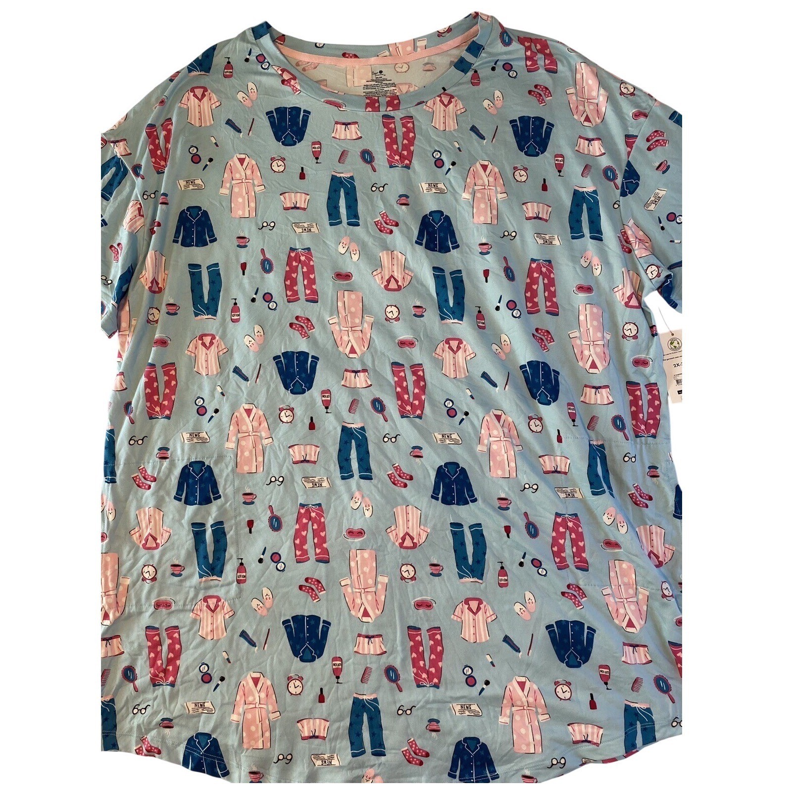 Secret Treasures Soft Nightgown Womens Size 2X/3X Blue Pajamas With Pockets