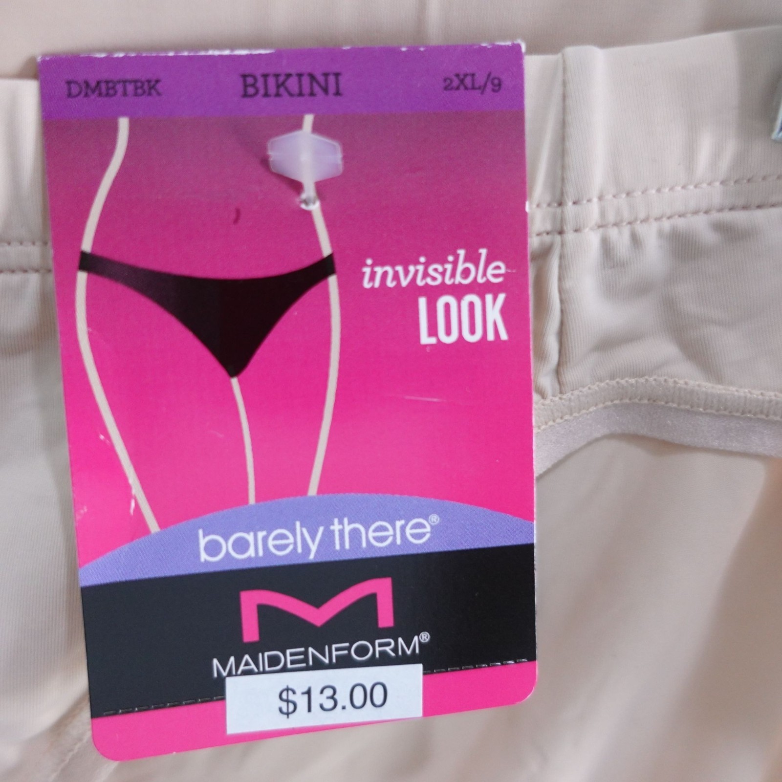 NEW Maidenform Women’s Barely There Invisible Look Bikini Beige Size 2XL DMBTBK