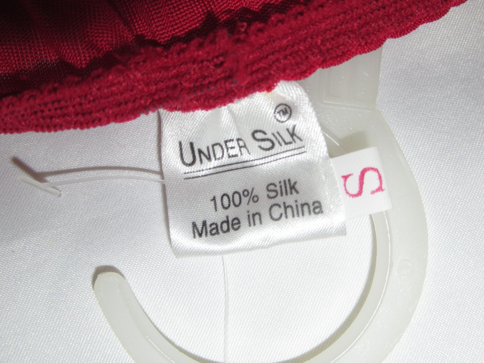 NWT UNDER SILK 1990 VINTAGE 100% SILK RED STRING BIKINI PANTIES sz S 28″ stretch