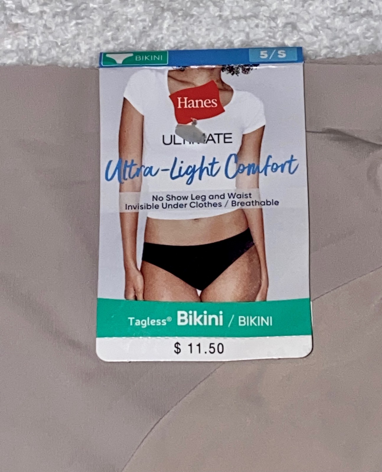 HANES Ultra Light Weight Comfort Gloss Mink Bikini Panty Underwear Women M 6 L 7