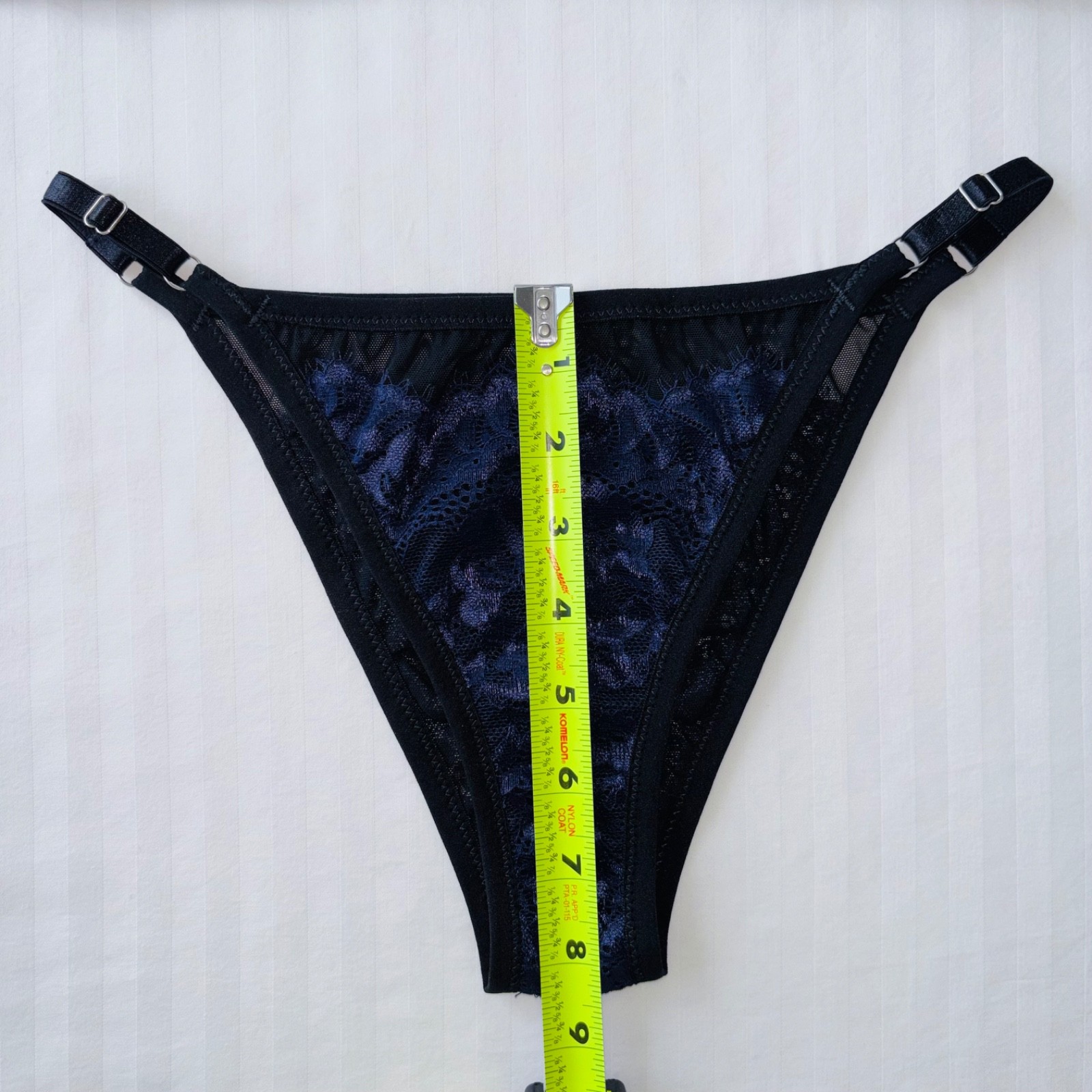 BLUE Lace UNDERWEAR Set SHEER Black SISSY Mesh Vintage LINGERIE Bikini BRIEF S M