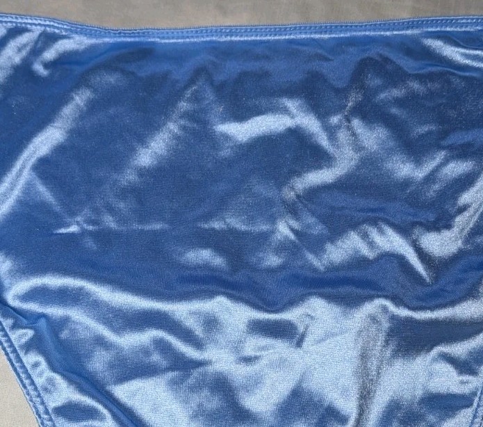 Vintage Lady Princess Second Skin High Cut High Rise Satin Panties Blue Sz 7
