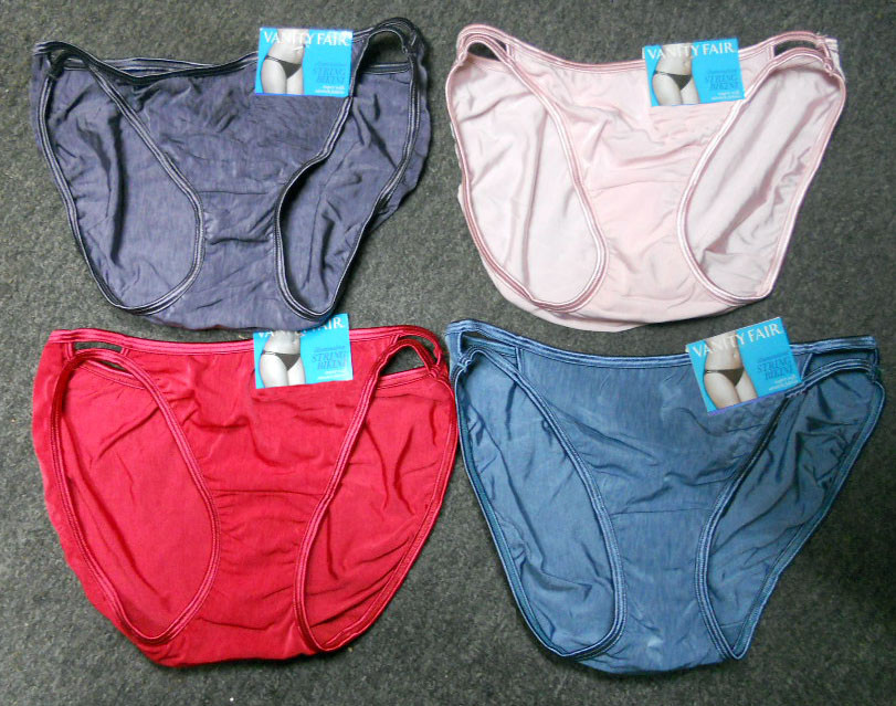 4 pairs VANITY FAIR String Bikini ILLUMINATION 18108 Panty Solid Colors Sz- 5 /S