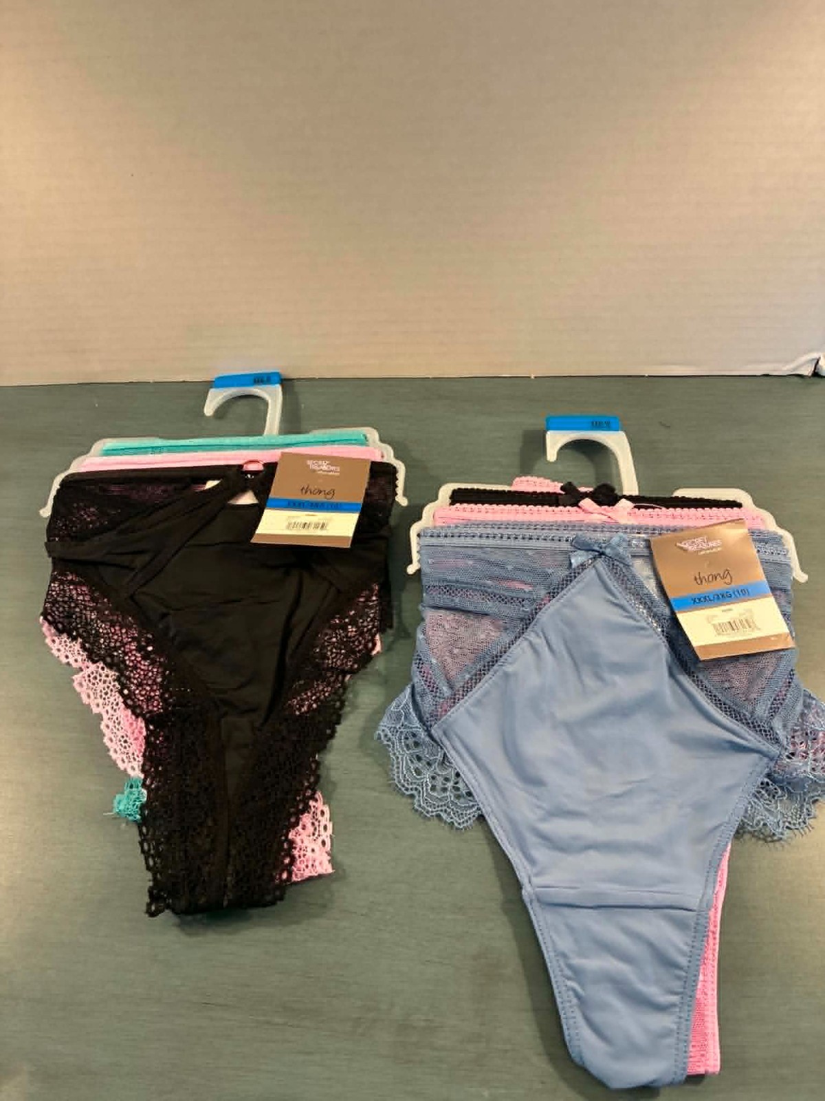 Secret Treasures 6 Lace Thong Panties Womens XXXL 3XG 10 Black Blue Pink
