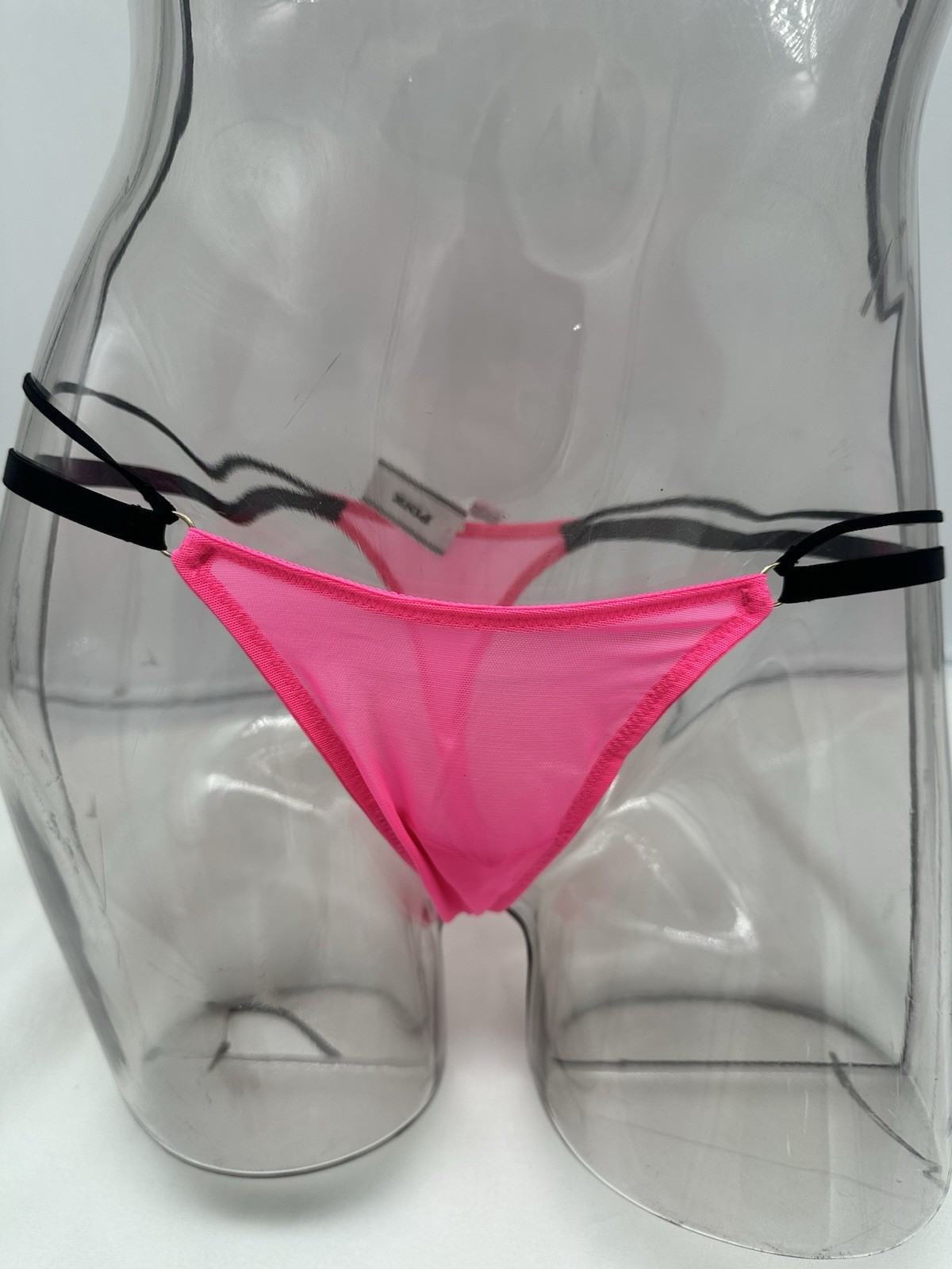 Victoria’s Secret “PINK” Mesh Micro Strappy Thong FALL FOR ME PINK Small