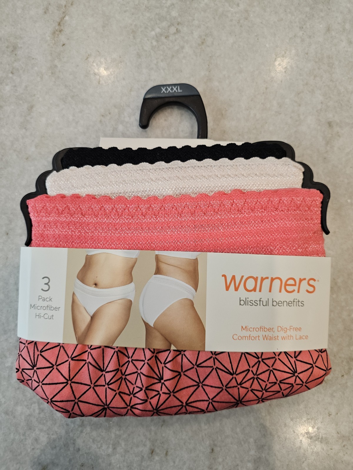 Warner’s Hi Cut Panties 9 Pc Total Lot 3XL Microfiber Lace 3 Packs Womens