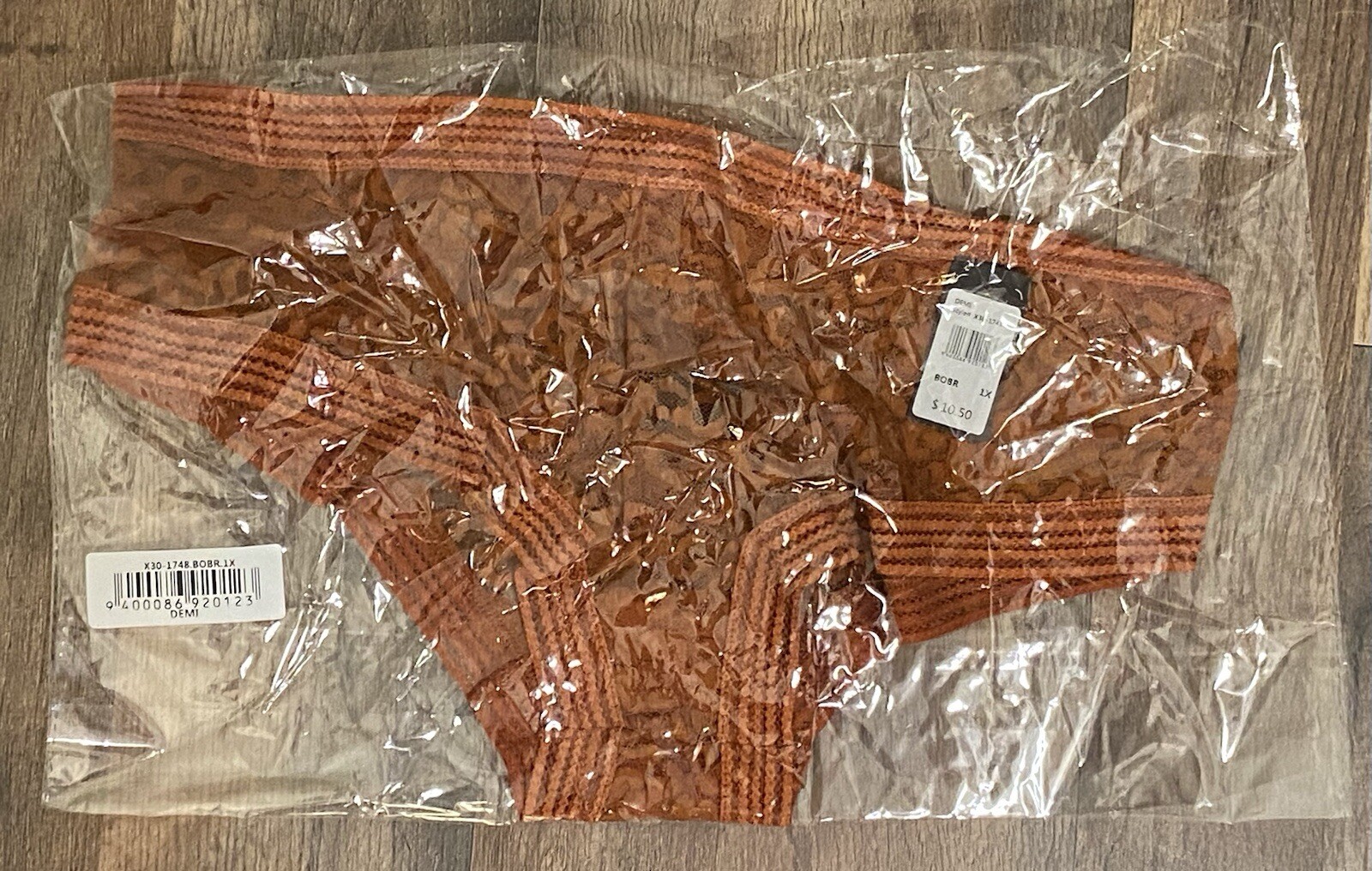 Frederick’s of Hollywood Demi Leopard Mesh Thong Panty Sissy Lingerie Brown 1X