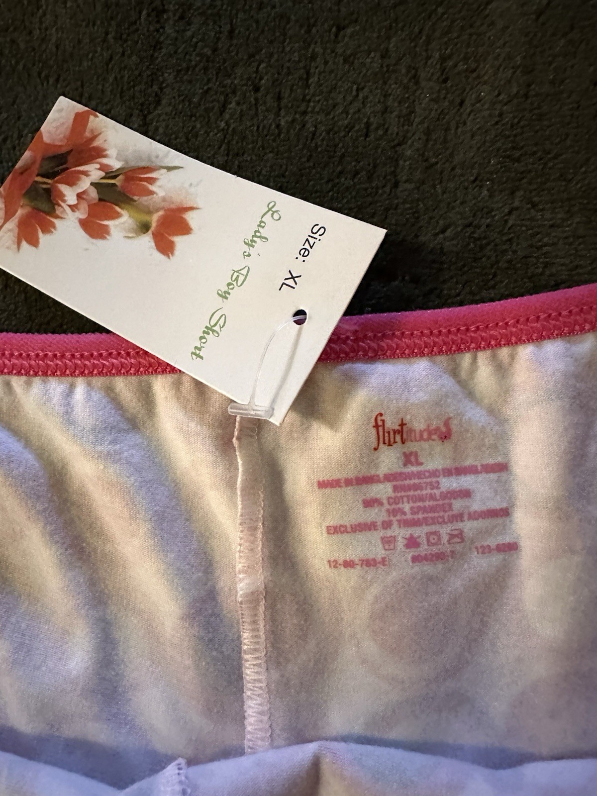 Flirtitude Women’s Knit Hipster Panties XL – Pink & Brown Dots – NEW w tags