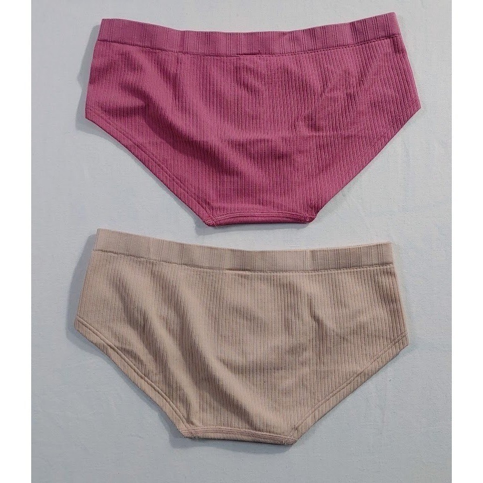 Victoria’s Secret Ribbed Hipster Panties 2-Pack XS Pink Beige NWT