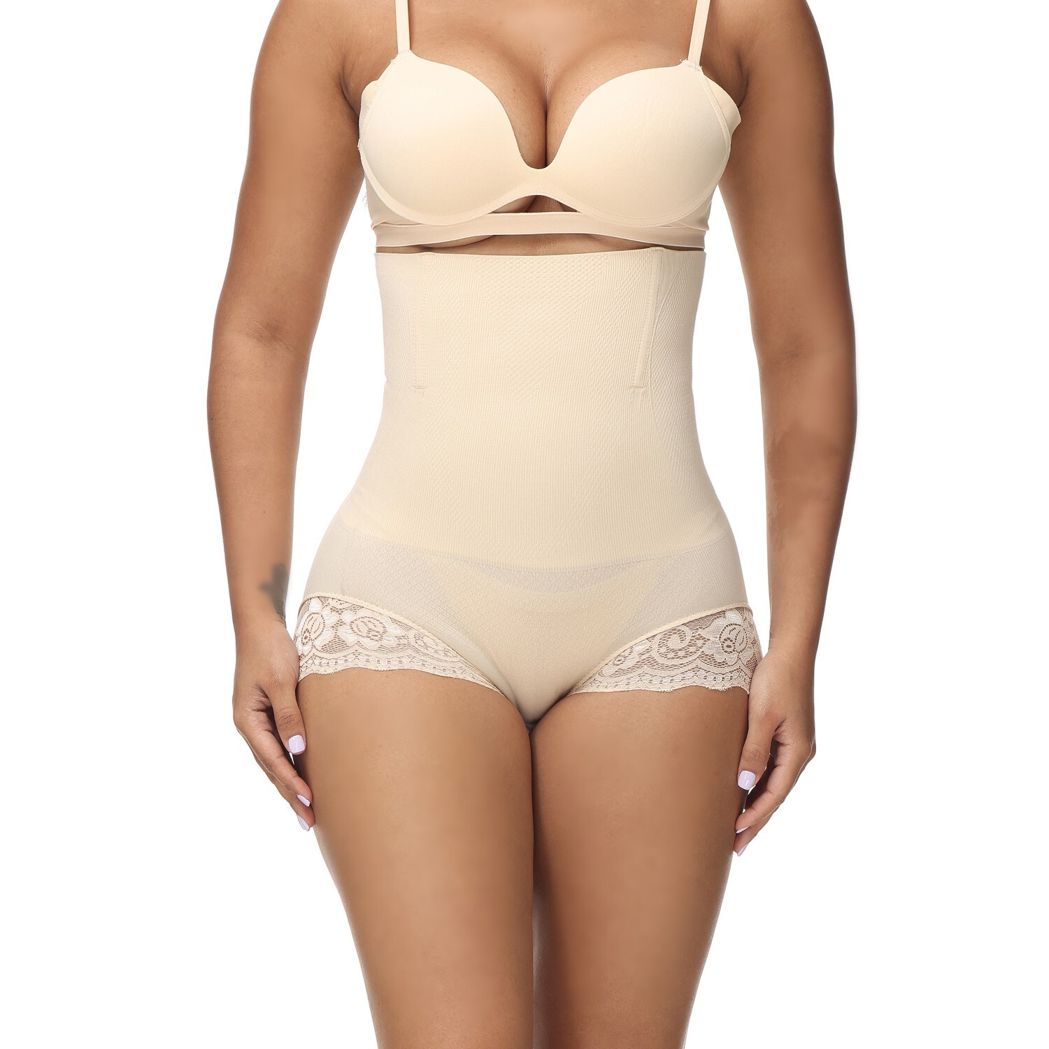 Women High Waisted Tummy Control Panties Butt Lifting Underwear Lace Shapewear