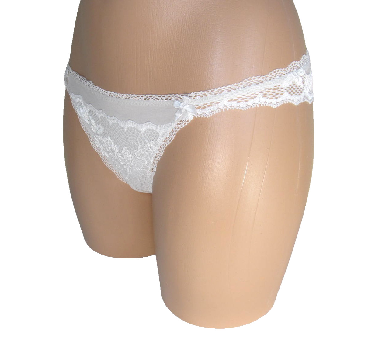 Victorias Secret NWT Size S Bikini Panties Set of 2 Solid ivory + Rose Print