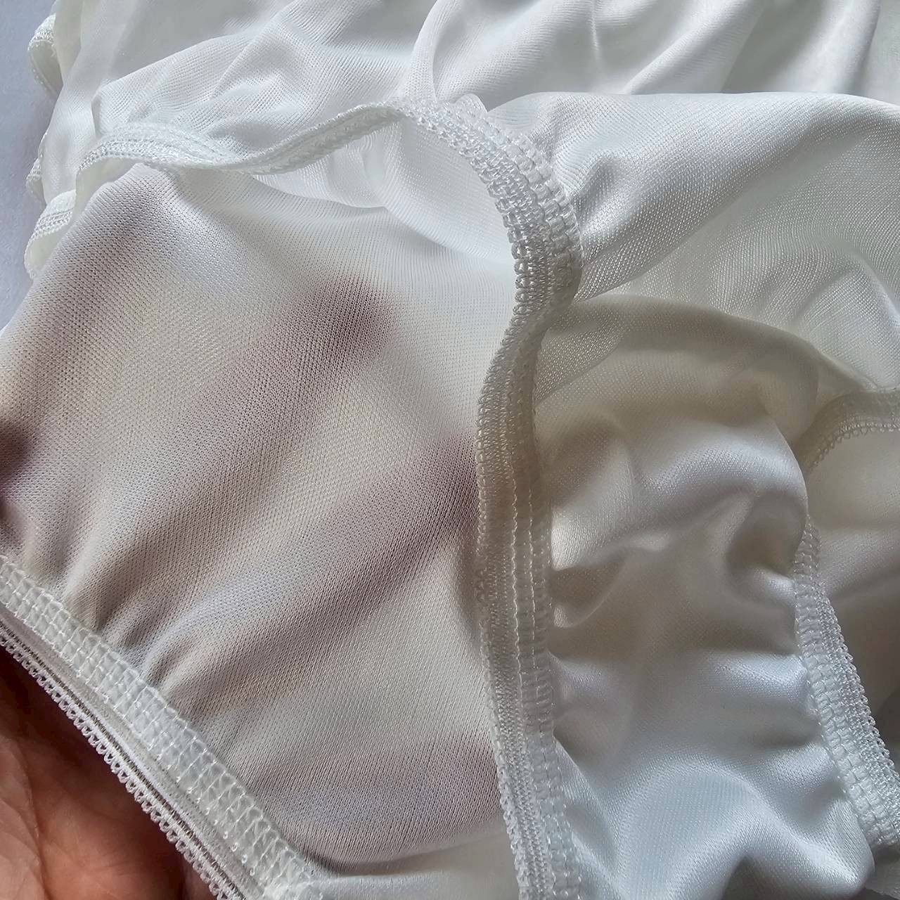 6pcs Underwear Nylon Panties Silky Soft Smooth Briefs High Waist 30″-36″ L/White