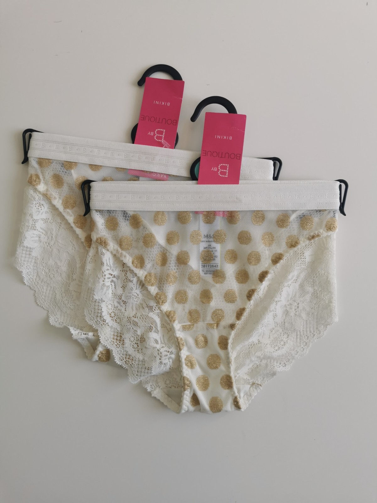 M&S B By Boutique Sparkle Spot x2 Bikini Knickers, S(8-10), M(12-14),L(16-18)
