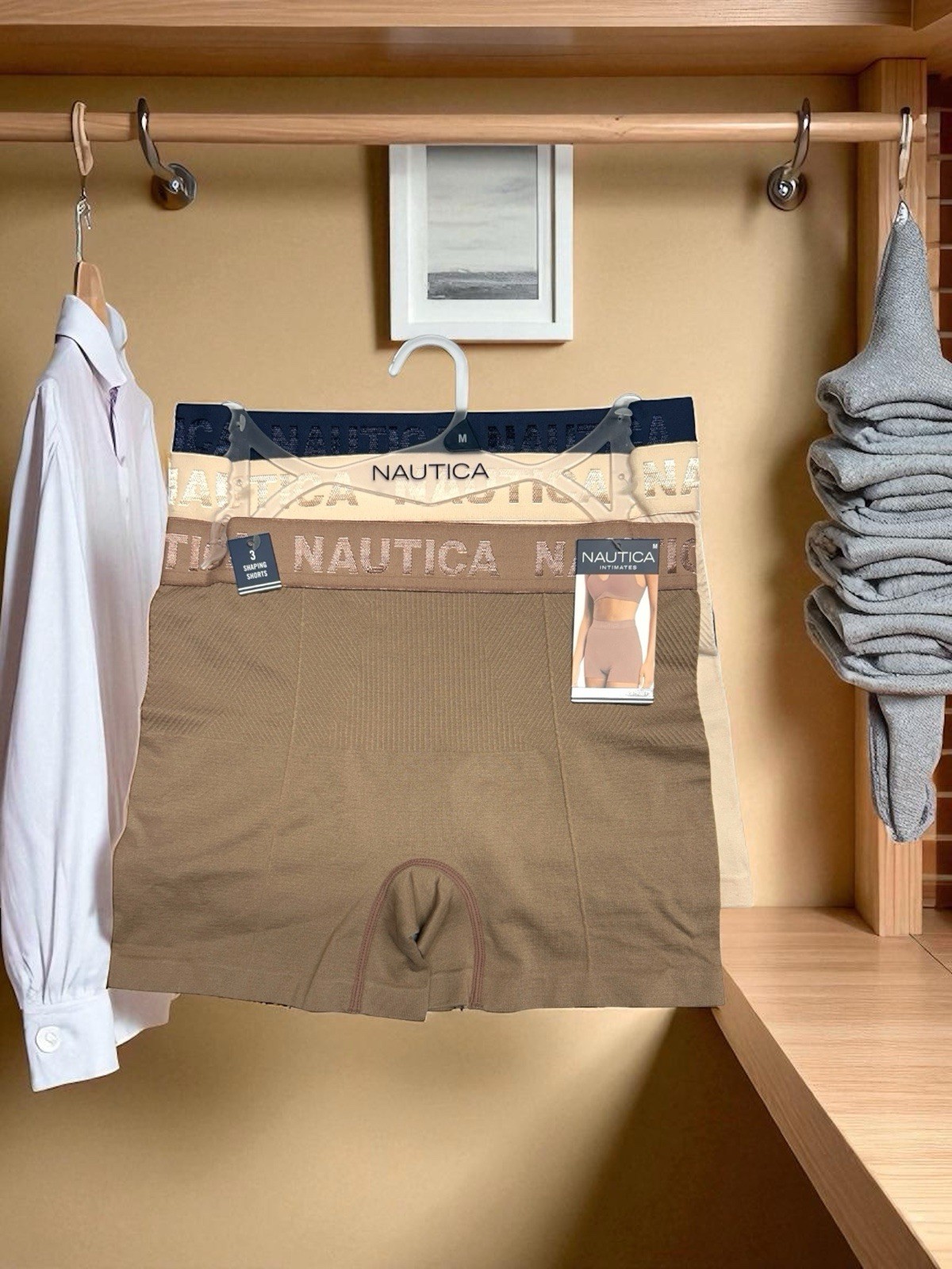 NAUTICA~3 Pack SHAPING SHORTS~MULTICOLOR~REGULAR # NT4027~ALL SIZES~GREAT FIT!