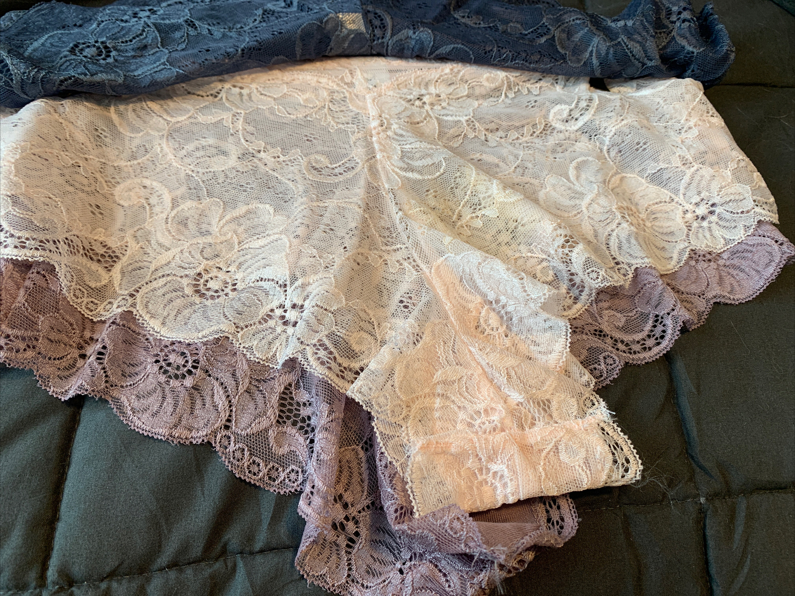 DELTA BURKE 3 PACK BRIEF PANTIES UNDERWEAR 1X PLUS LACE BLUE PINK