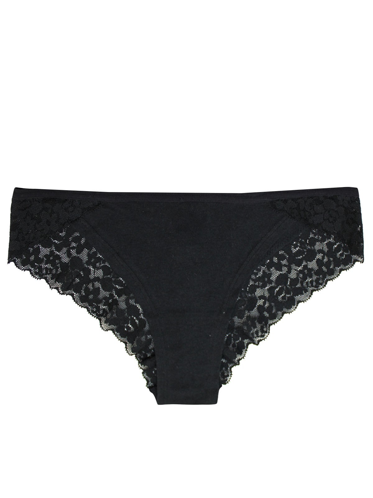 Ex La Senza Cheeky Black Lace Trim Bikinis Size 8, 10, 12/14