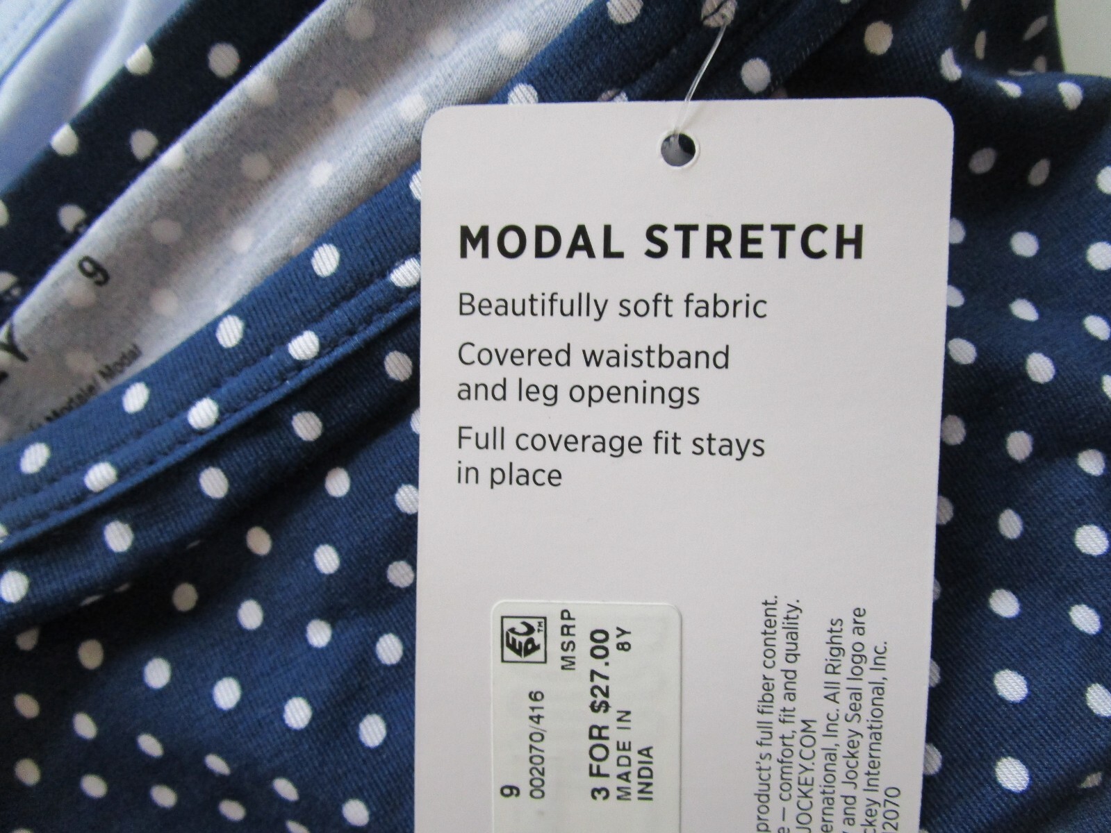 Jockey Modal Stretch Supersoft Bikini Pantie 3 Pack Style 002070 Size 9 XXL NWT