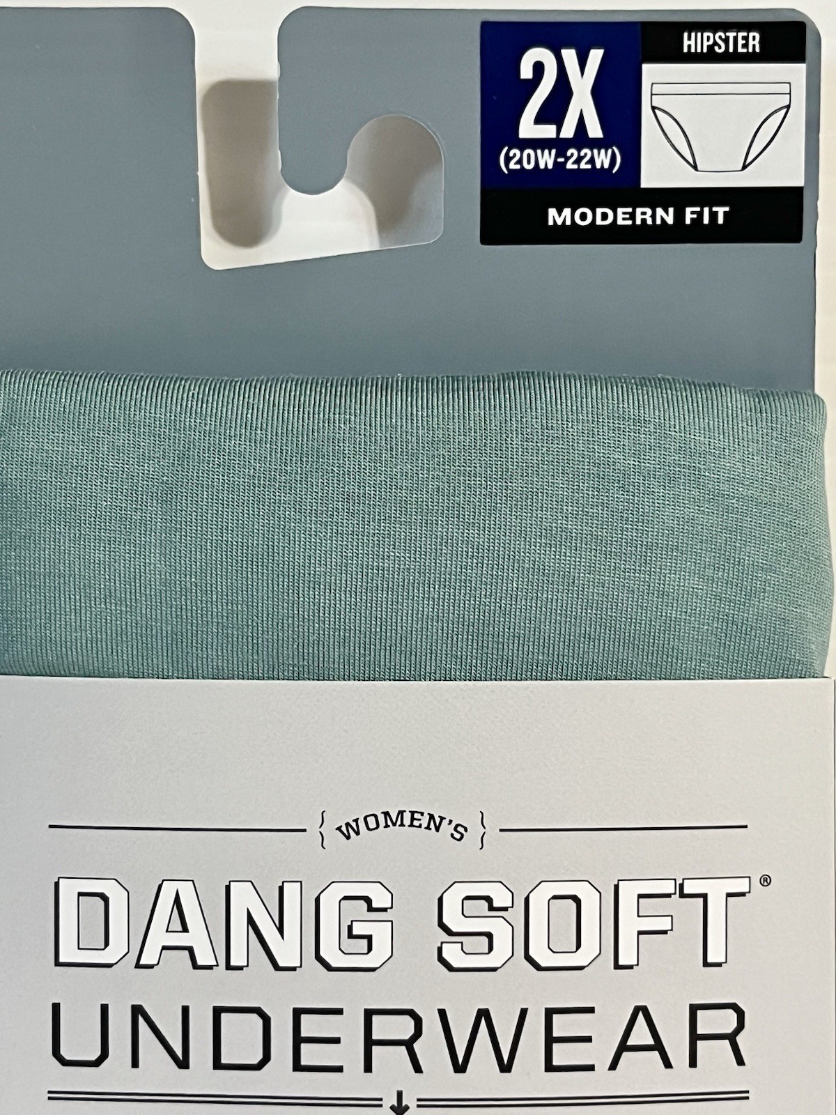 Duluth Women’s Dang Soft Underwear Modern Fit Hipster/Blue Green ~ Size 2X ~ New