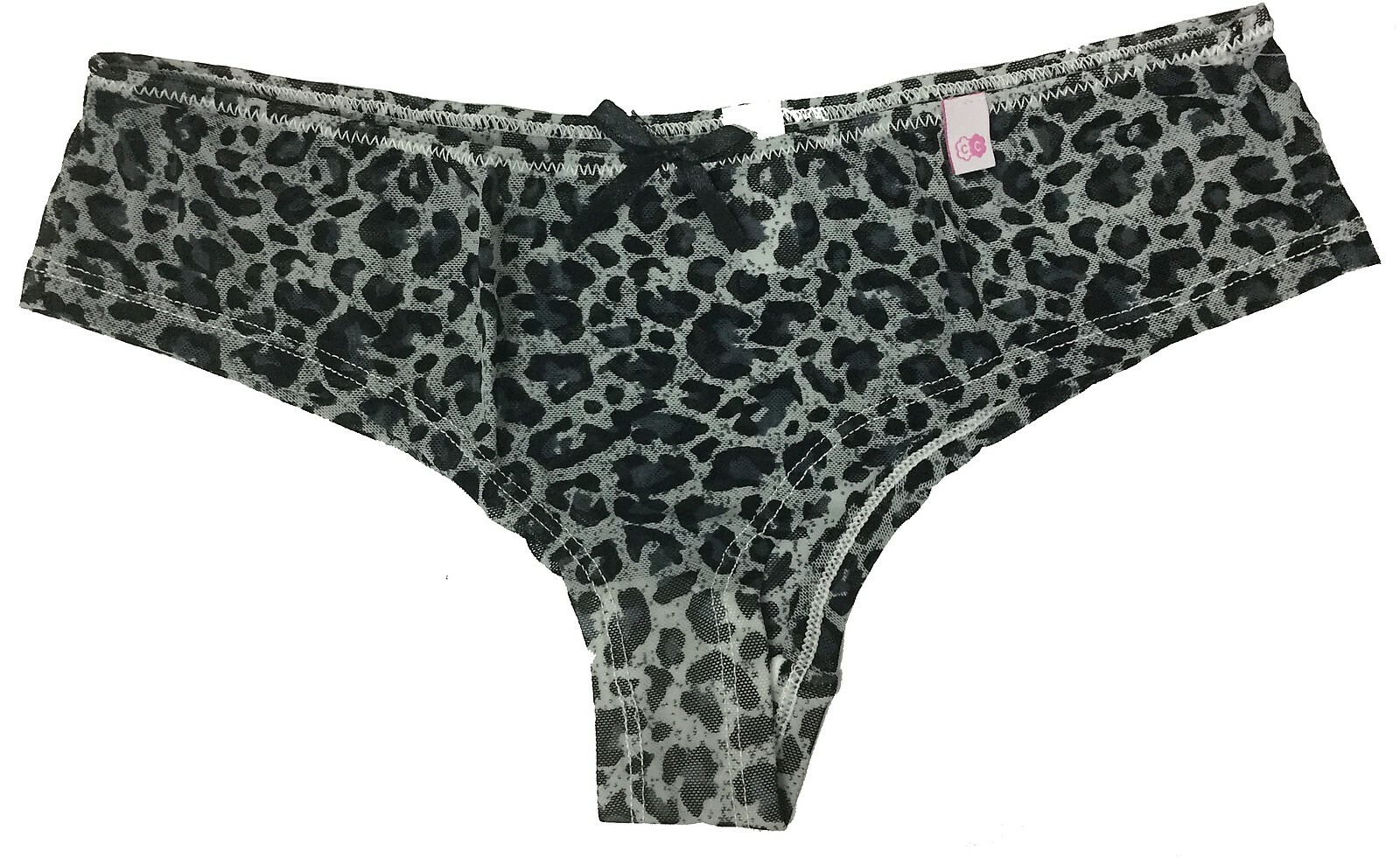 Cotton Candy Intimates Women’s Bikini Cheeky Boyleg Panties Cheetah Leopard Grey