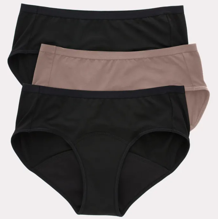 Hanes Women’s 3pk Comfort Period and Postpartum Light Leak Protection Hipster