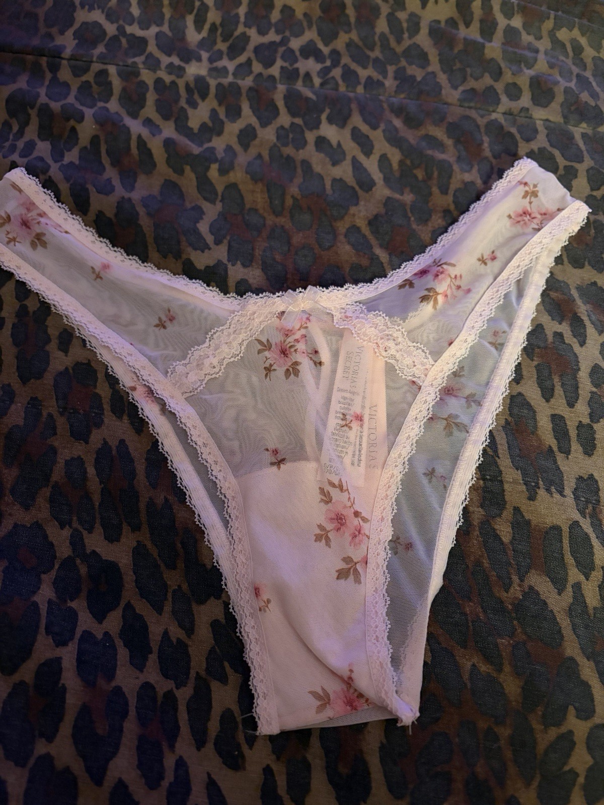 VICTORIA’S SECRET DREAM ANGELS Pink Sheer Floral Bows High Leg Brazilian NWT