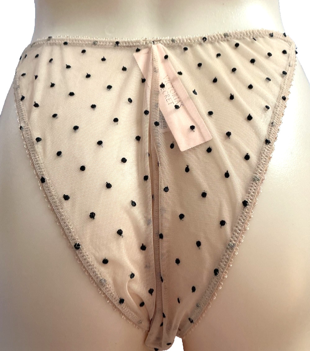 Victoria’s Secret Beige sheer rose embroidered brazilian panty XL (GH428)