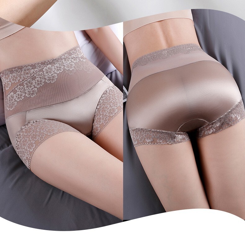 Women High Waisted Briefs Tummy Control Girdles Lace Shaper Panties Briefs
