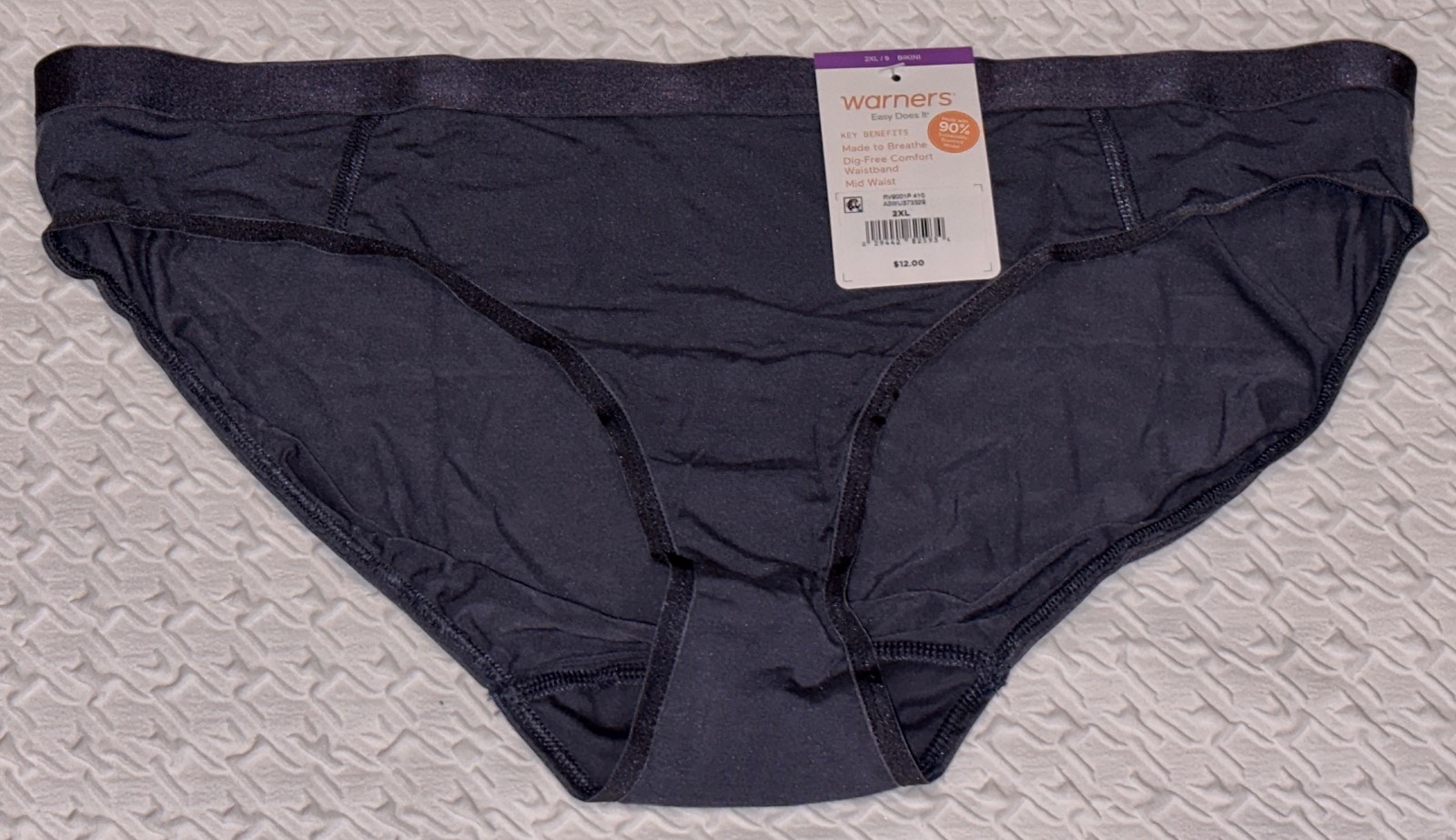 WARNERS Easy Does It Modal Dark Blue Bikini Panty NEW Womens Sz XL 8 2XL 9