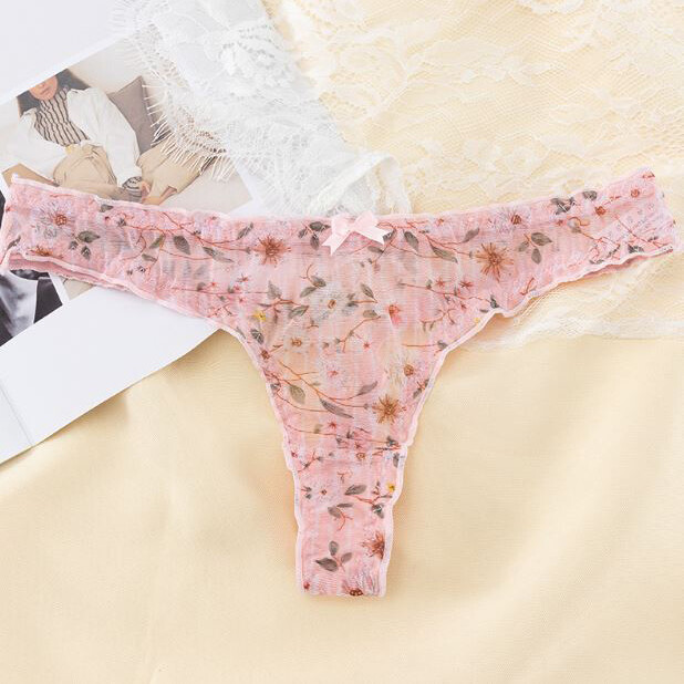 6Packs Lot Sexy Womens Floral Sheer Panties Thong G String Underwear Lingeries