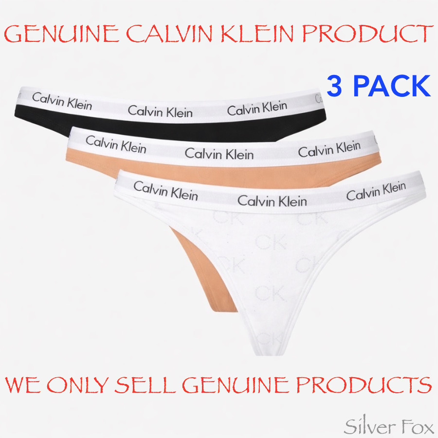 3 PACK CALVIN KLEIN WOMENS COTTON G STRING THONG UNDERWEAR UNDIES HIP BRIEFS