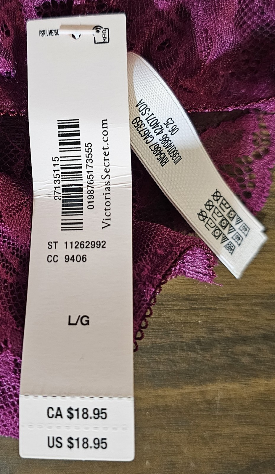 Size Large Adjustable Waist Brazilian Victoria’s Secret New With Tags