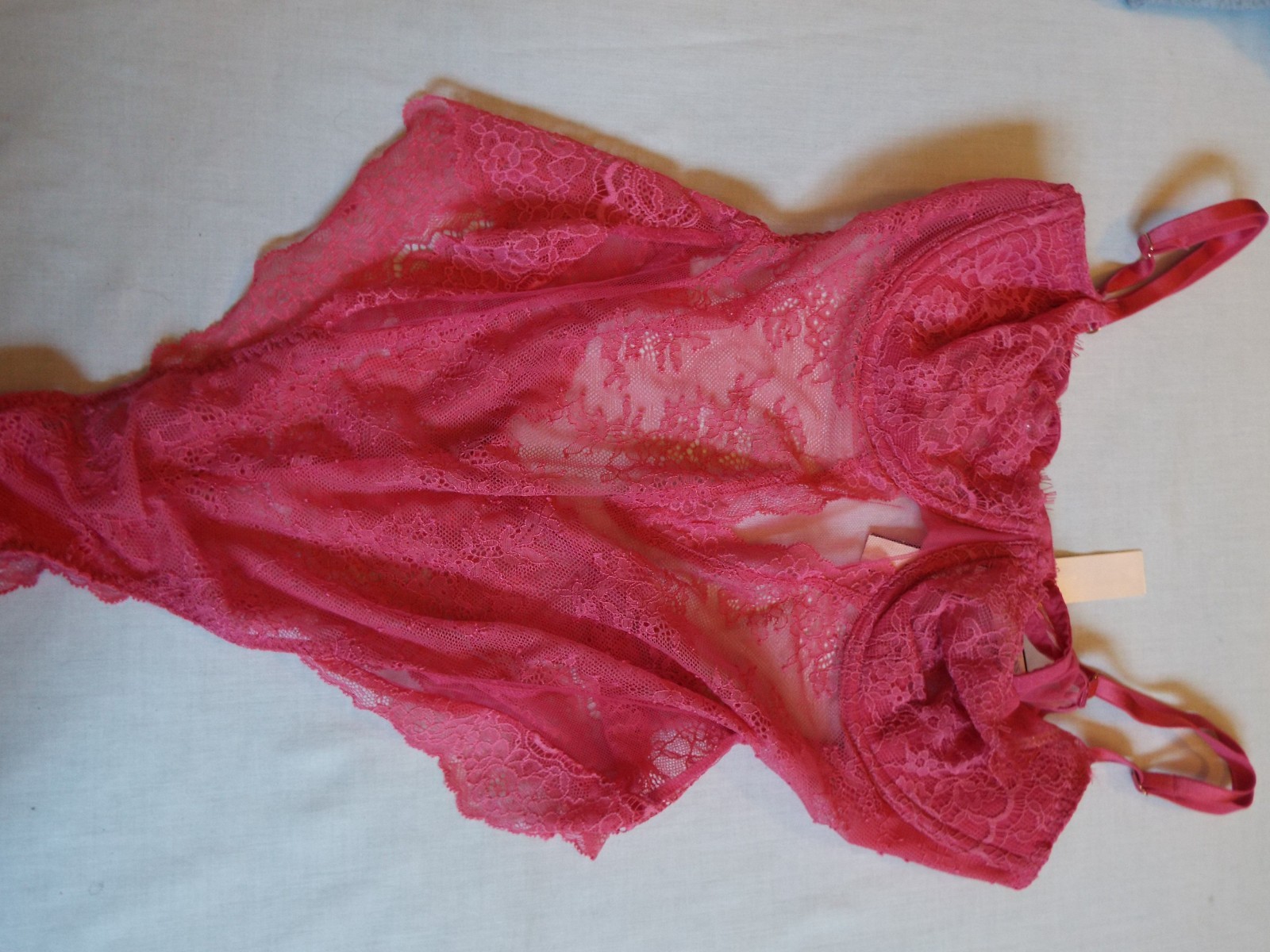 NWT Victoria’s Secret Wicked Unlined Lace Teddy L Pink